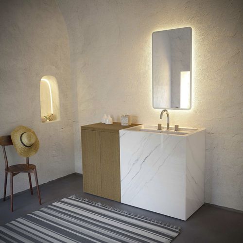 Mobile lavabo doppio - Cover New Collection - NOVEL BATHROOM FURNITURE - a muro / da appoggio / in rovere