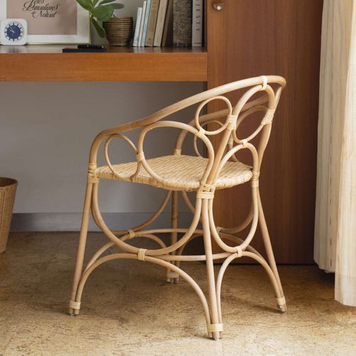 Sedia da pranzo contemporanea - GINGKO - KOK Maison - da interno / in rattan / con supporto in rattan
