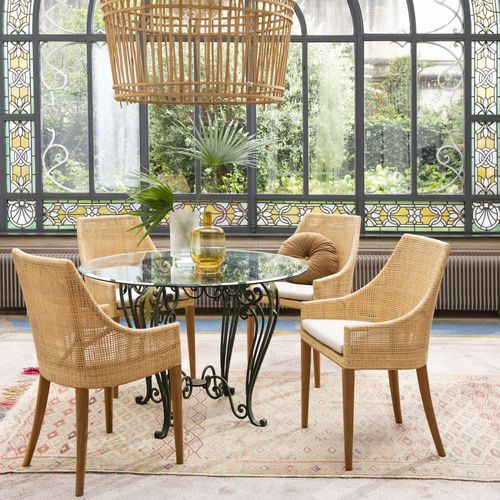 Sedia da pranzo contemporanea - SAIGON - KOK Maison - da interno / in teak / in rattan