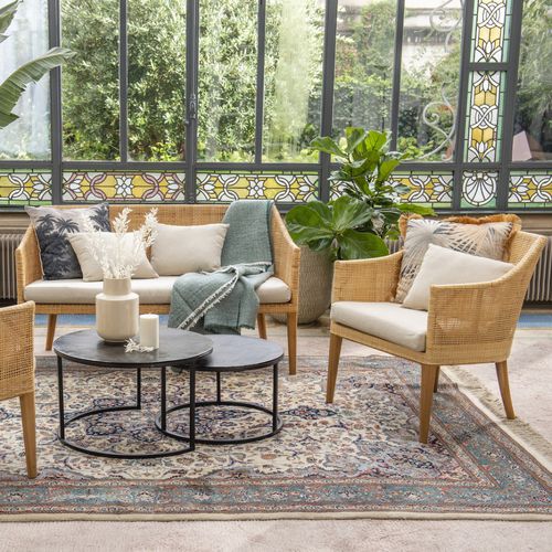 Poltrona contemporanea - SAIGON - KOK Maison - in cotone / in lino / in teak