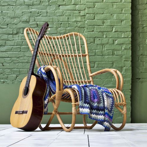 Poltrona contemporanea - MARLÈNE - KOK Maison - in tessuto / in rattan / in rattan