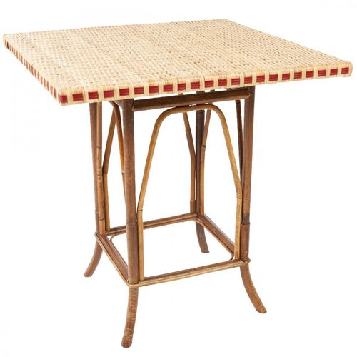 Tavolo da pranzo contemporaneo - BAGATELLE - KOK Maison - in rattan / in vetro / con supporto in rattan