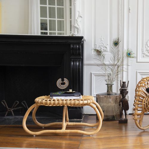 Poggiapiedi contemporaneo - BOUCLE - KOK Maison - in rattan