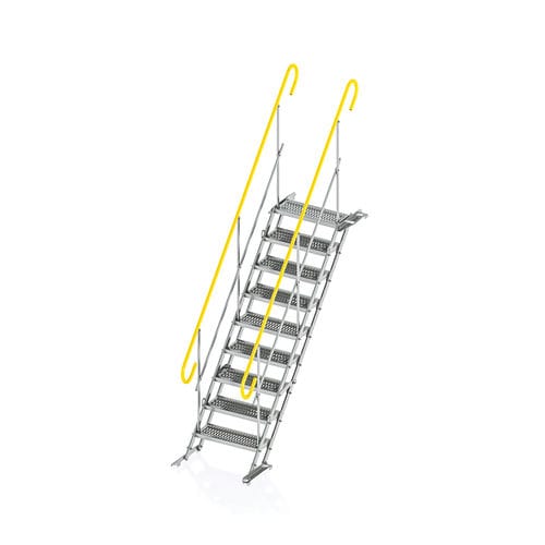 Scala dritta - TAS - TLC Sp. z o.o. - con gradini in metallo / con struttura in metallo / per cantiere