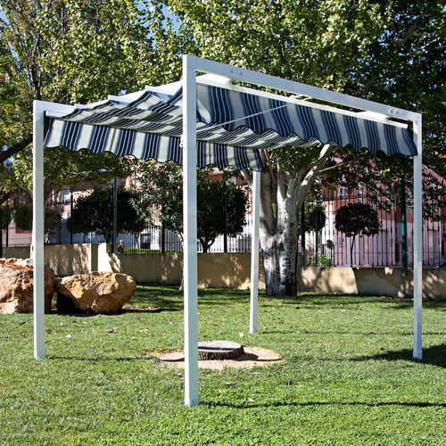 Pergola autoportante - Persax - in alluminio / con copertura in tela