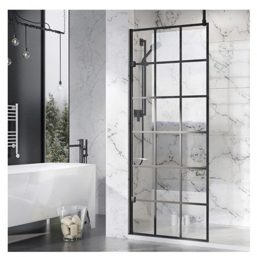 Parete doccia fissa - BDD-HAR-P0750-A-BK - BAGNODESIGN - in vetro temprato