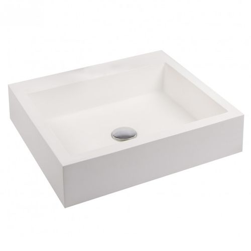 Lavabo da appoggio - BDS-MET-702 - BAGNODESIGN - in composito / rettangolare / contemporaneo