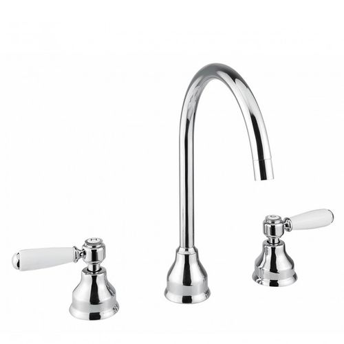 Miscelatore doppio comando per lavabo - BDM-MBR-303-W - BAGNODESIGN - da appoggio / in metallo cromato / da bagno