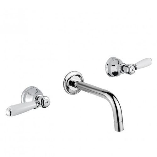 Miscelatore doppio comando per lavabo - BDM-MBR-309-W - BAGNODESIGN - da parete / in metallo cromato / da bagno