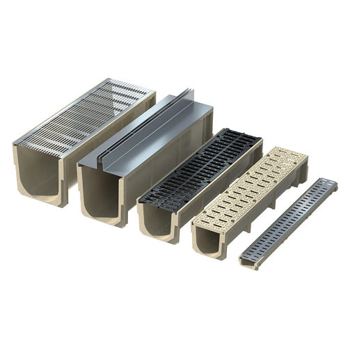 Canaletta con griglie - MB-PCT-100 - Moonbay Industrial Co., Ltd. - a fessura centrale / a fessura laterale / in calcestruzzo a polimeri