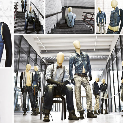 Manichino uomo - VINTAGE - HANS BOODT MANNEQUINS - astratto / in tessuto / seduto