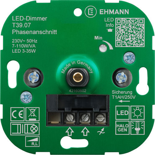 Dimmer per illuminazione - 3900x0700 - Bodo Ehmann GmbH - rotativo / con interruttore a pulsante / elettronico