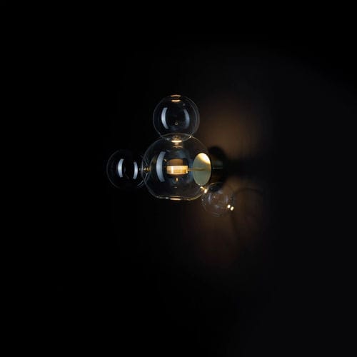 Applique contemporanea - Bolle 04 - Giopato & Coombes - da interno / in ottone / in vetro borosilicato