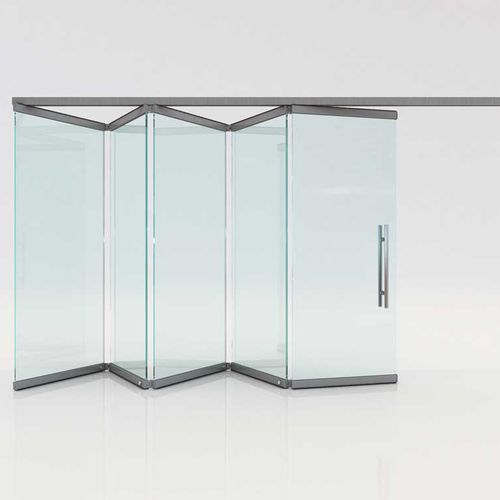 Parete pieghevole - F6 W - Salinox - a vetrina / in alluminio / professionale