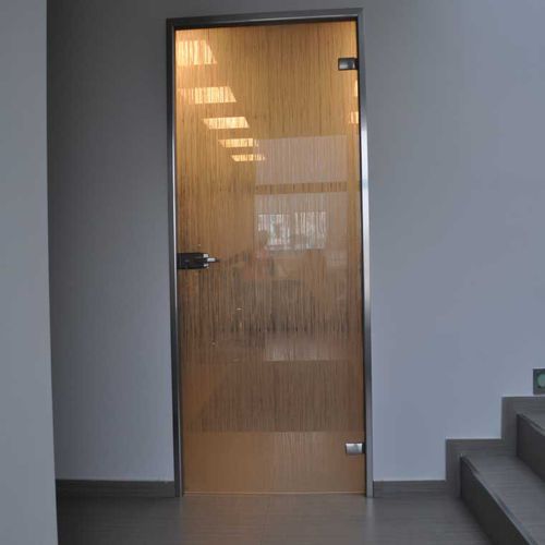 Porta da interno - OVAL FRAME - Salinox - in vetro / in alluminio / battente