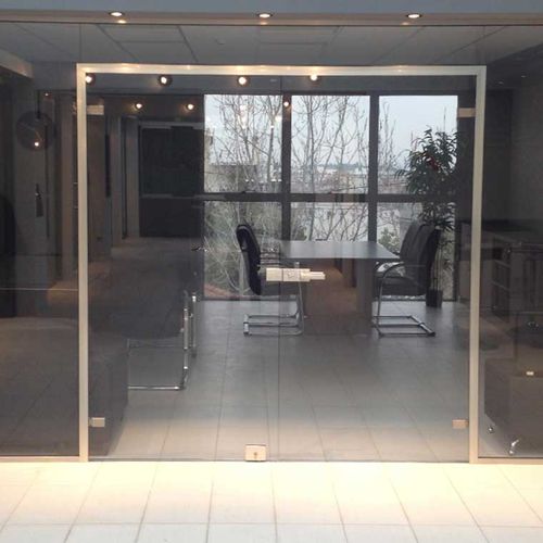 Porta da interno - SLIM FRAME - Salinox - in vetro / in alluminio / battente