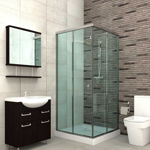 Box doccia in vetro - SH 56 45 - Salinox - in alluminio / con porta scorrevole / d'angolo