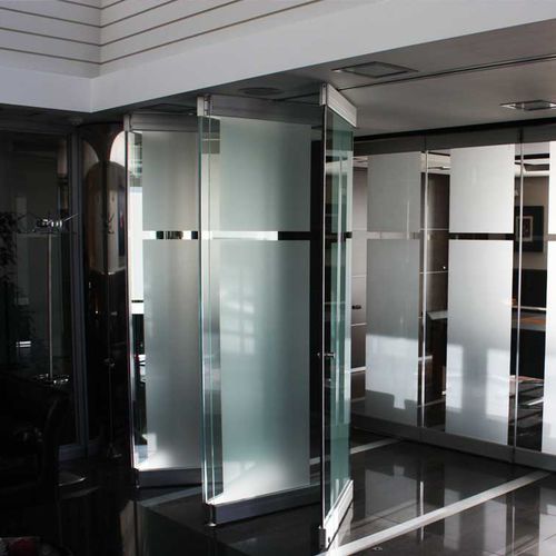 Parete pieghevole - F1 - Salinox - a vetrina / in alluminio / professionale