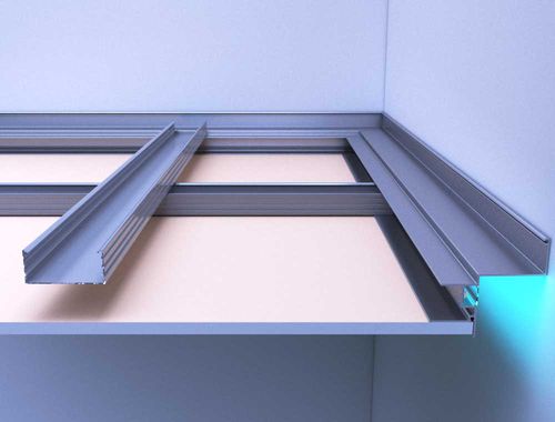 Profilo in alluminio - S-LED - Salinox - per parete / per controsoffitto / a montante e traversa