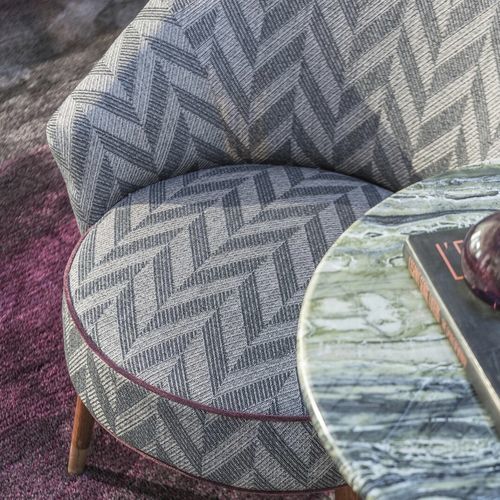 Tessuto da tappezzeria - LAZARUS : LUPINE  - FR-One - con motivi geometrici / poliestere FR / lavabile