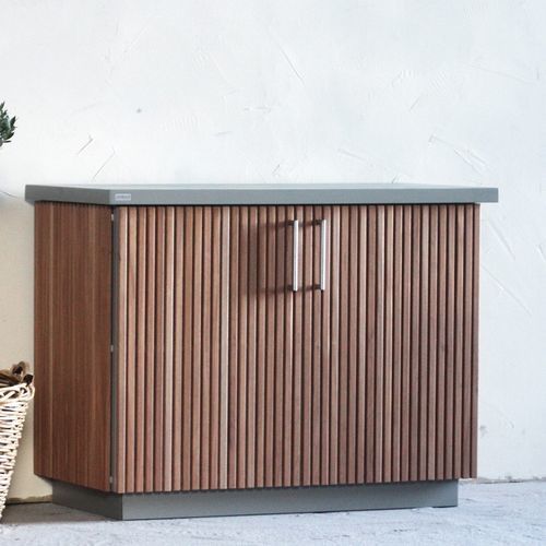Credenza contemporanea - CUBIC OUTDOOR LIVING - in legno / in ceramica / con cassetti