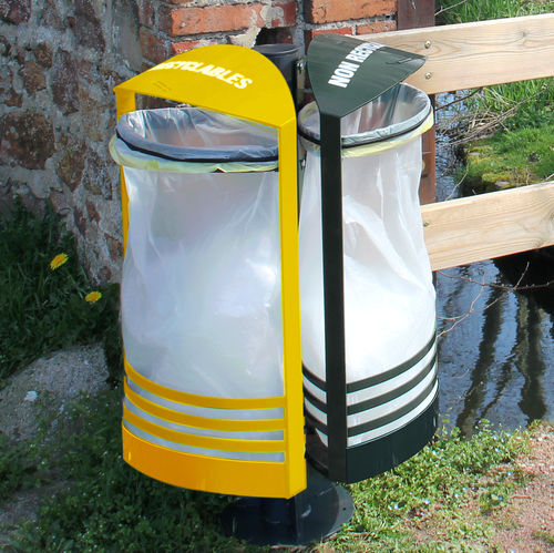 Portarifiuti in alluminio verniciato - VIGI - SEPRA - da esterno / per raccolta differenziata / da terra