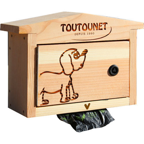 Distributore di sacchetti per escrementi di cani in legno - TOUTOUNET&reg; - SEPRA - a pavimento / a muro / per spazio pubblico