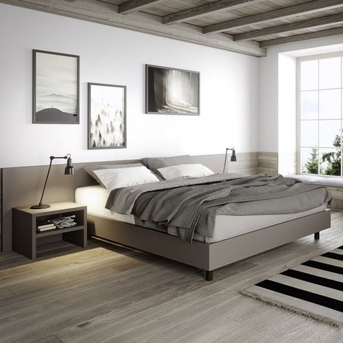 Letto matrimoniale - CARDIFF - cinquanta3 - contemporaneo / con testiera / in legno laccato