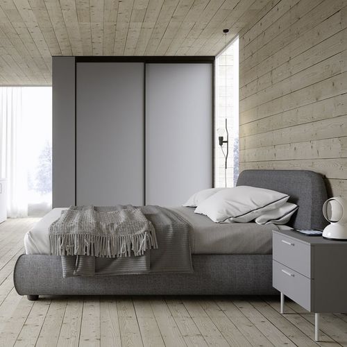 Letto matrimoniale - KORA - cinquanta3 - contemporaneo / imbottito / con testiera