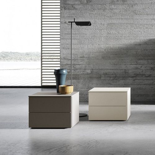 Comodino contemporaneo - ATENE - cinquanta3 - in legno laccato / rettangolare / con cassetti