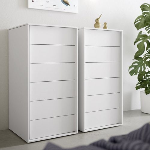 Cassettiera contemporanea - BILBAO - cinquanta3 - in legno laccato / bianca / beige