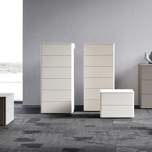 Cassettiera contemporanea - LONDRA - cinquanta3 - in legno laccato / bianca / beige