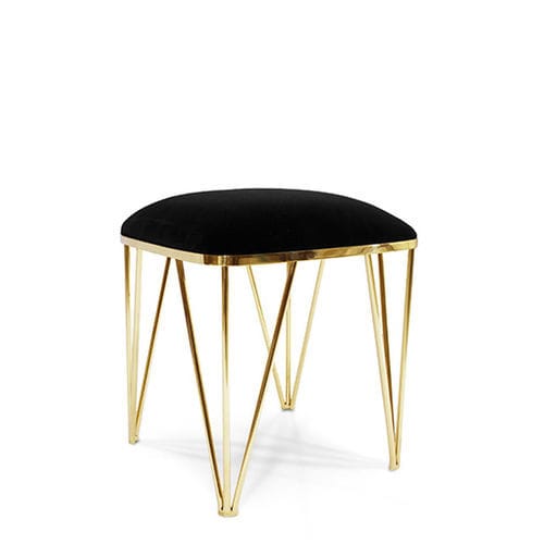 Sgabello contemporaneo - Hurricane - BITANGRA - in velluto / con supporto in ottone lucido / imbottito