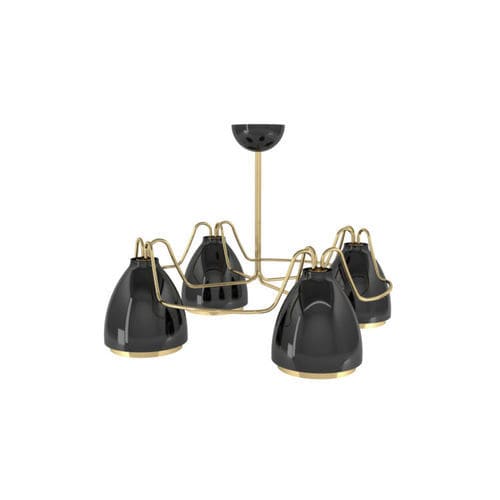 Lampadario contemporaneo - Gambiarra - BITANGRA - in ottone lucidato / con 4 punti luce / a candelabro