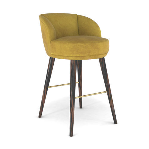 Sedia alta contemporanea - Dauntless - BITANGRA - da interno / in velluto / in ottone lucidato