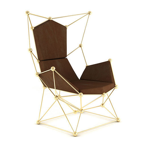 Poltrona contemporanea - Prim - BITANGRA - in velluto / in ottone / marrone