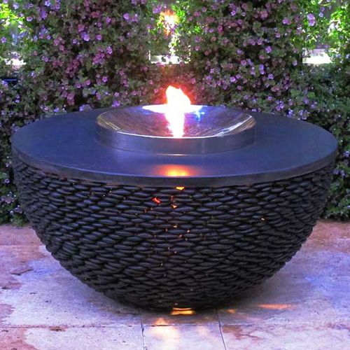 Braciere da giardino a gas - DAVID HARBER - in acciaio inossidabile lucido