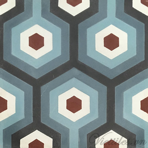 Piastrella in cemento encausto opaca - V20-209 - Viet Tiles Corporation - da interno / da pavimento / da parete