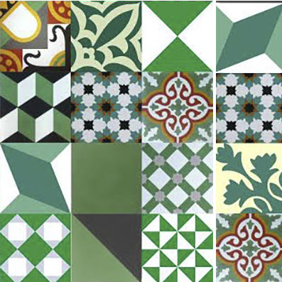 Piastrella in cemento encausto opaca - GREEN LAKE - Viet Tiles Corporation - da interno / da pavimento / da parete