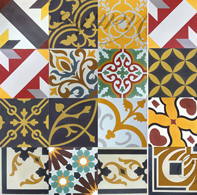 Piastrella in cemento encausto opaca - GOLDEN TIMES - Viet Tiles Corporation - da interno / da pavimento / da parete