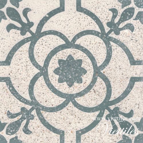 Piastrella in cemento encausto aspetto graniglia - VT20-004 - Viet Tiles Corporation - opaca / da interno / da pavimento