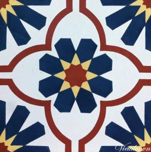 Piastrella in cemento encausto opaca - V20-106 - Viet Tiles Corporation - da interno / da pavimento / da parete