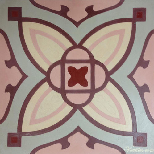 Piastrella in cemento encausto opaca - V20-117 - Viet Tiles Corporation - da interno / da pavimento / da parete