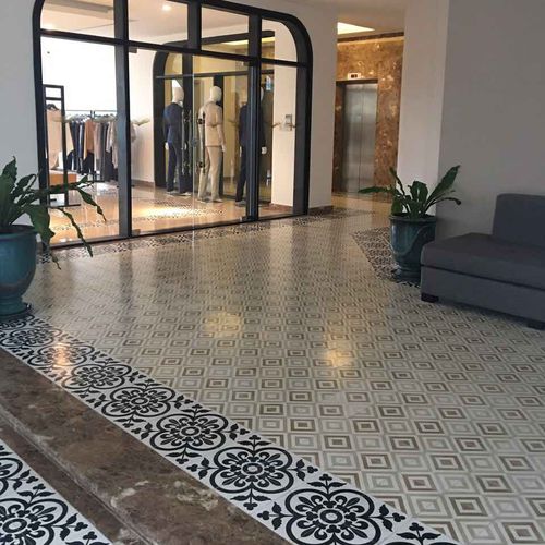 Piastrella in cemento encausto opaca - V20-025 - Viet Tiles Corporation - da interno / da pavimento / 20x20 cm