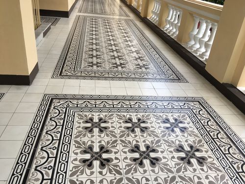 Piastrella in cemento encausto opaca - V20-370 - Viet Tiles Corporation - da interno / da pavimento / 20x20 cm