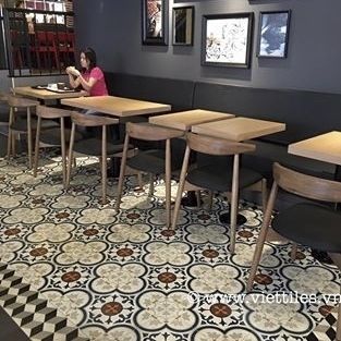 Piastrella in cemento encausto da interno - V20-098 - Viet Tiles Corporation - da pavimento / da parete / quadrata