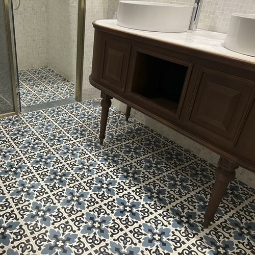 Piastrella in cemento encausto opaca - V20-212 - Viet Tiles Corporation - da interno / da bagno / da cucina