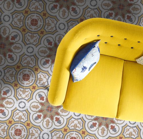 Piastrella in cemento encausto in cemento - V20-050 - Viet Tiles Corporation - opaca / da interno / da esterno