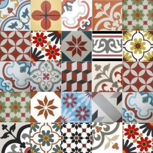 Piastrella in cemento encausto patchwork - RED BROWN YELLOW - Vietnam cement tile corp - da interno / da pavimento / da parete