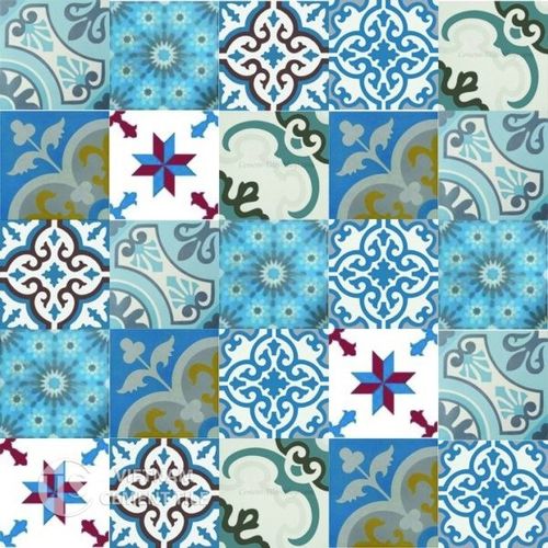 Piastrella in cemento encausto patchwork - BLUE LIGHT - Vietnam cement tile corp - da interno / da pavimento / da parete
